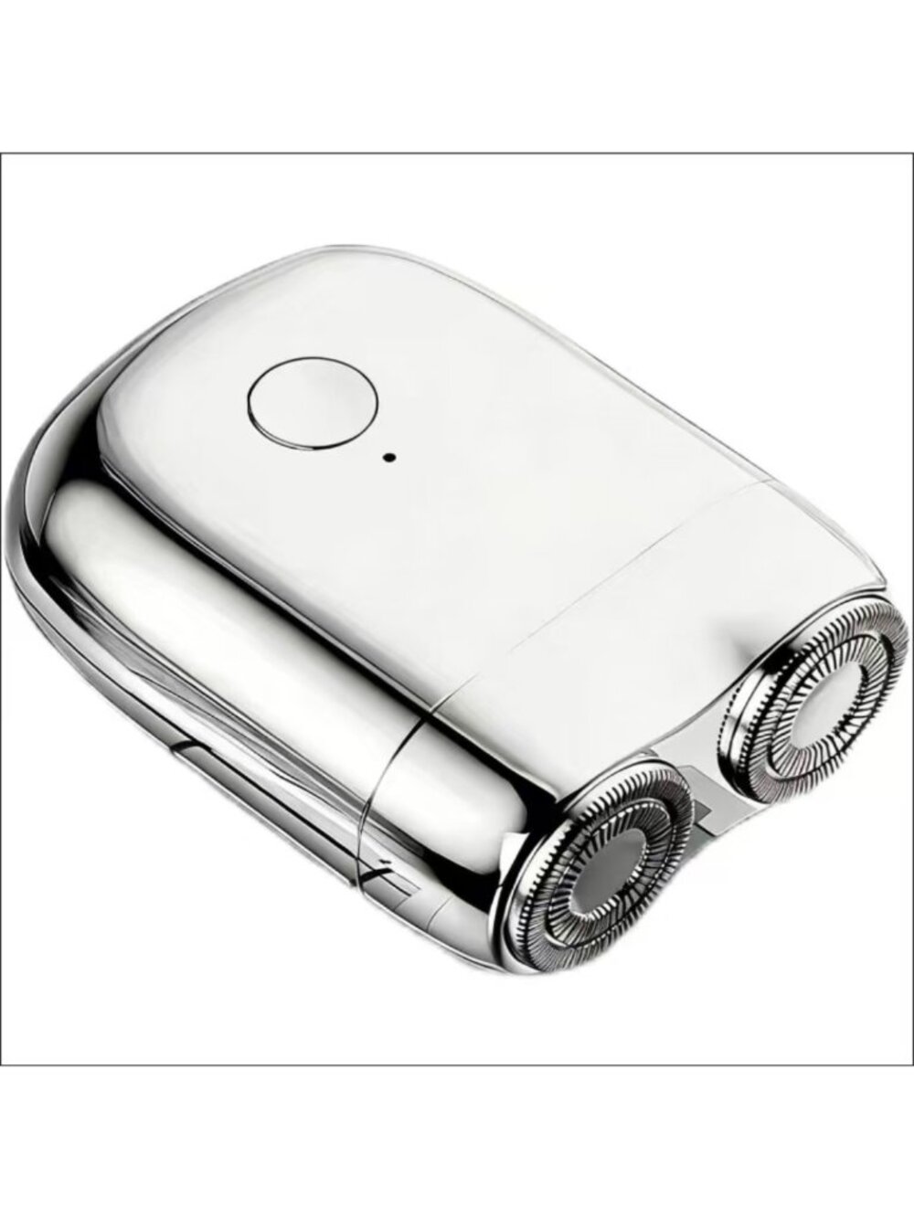Silver Mini Portable Electric Shave Razor Beard Trimmer Shaver Double Head